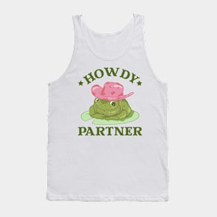 Cowboy Frog Howdy Partner Tank Top